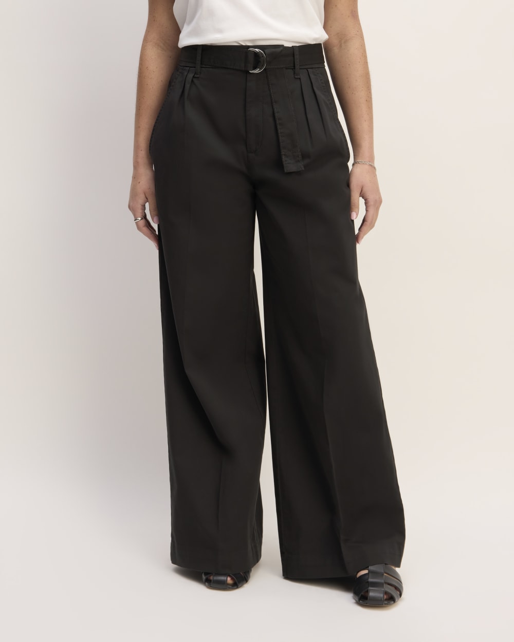 The Pleated Wide-Leg Chino | Black - Image 3