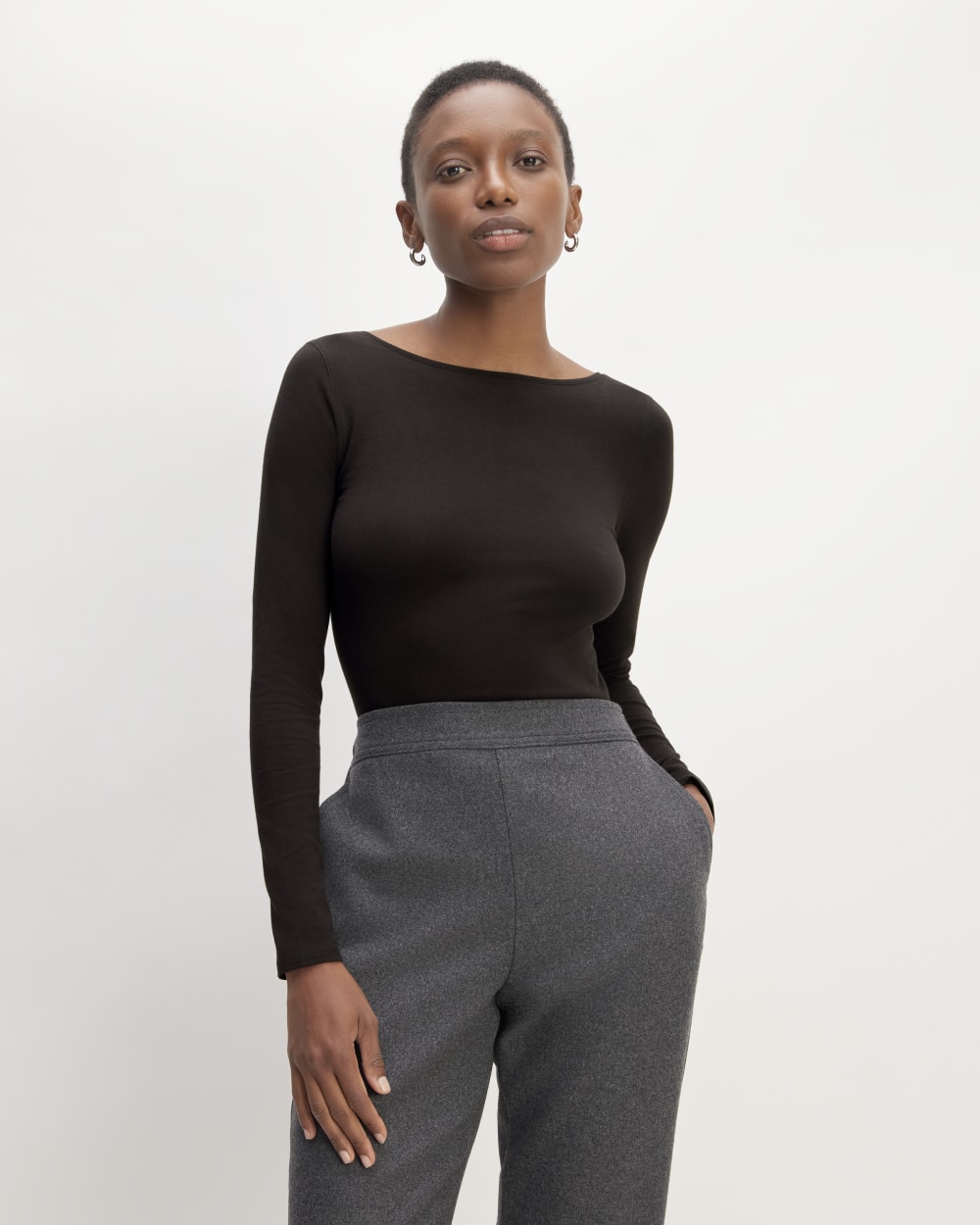 The Supima? Form Scoop-Back Tee | Black