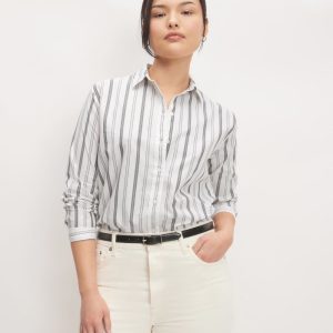 The Must-Have Shirt in Silky Cotton | Bone / Black
