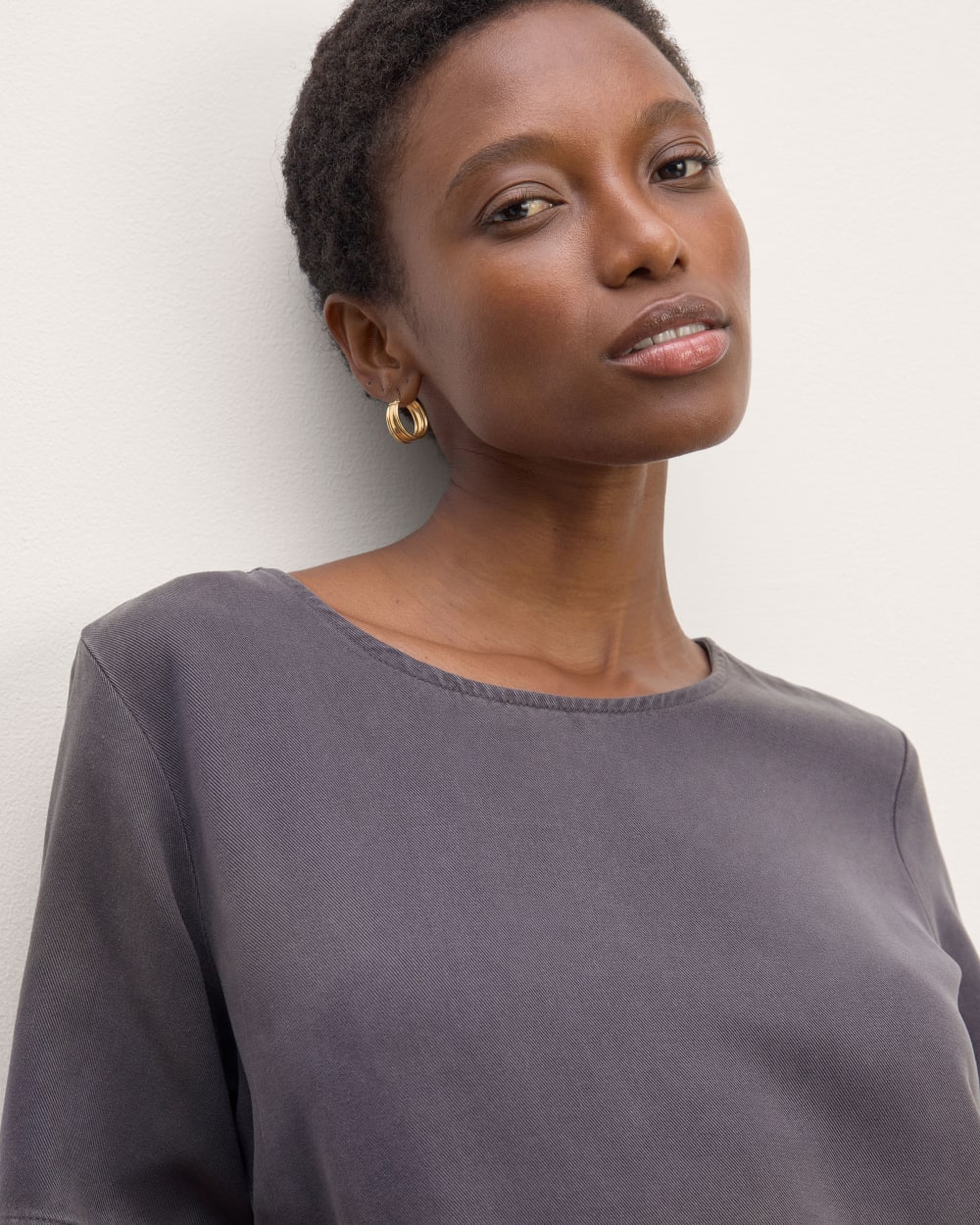 The Relaxed T-Shirt Dress in Buttersoft | Graphite - Image 3