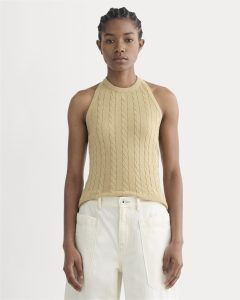 The Cable Halter in Cotton Cashmere | Classic Khaki