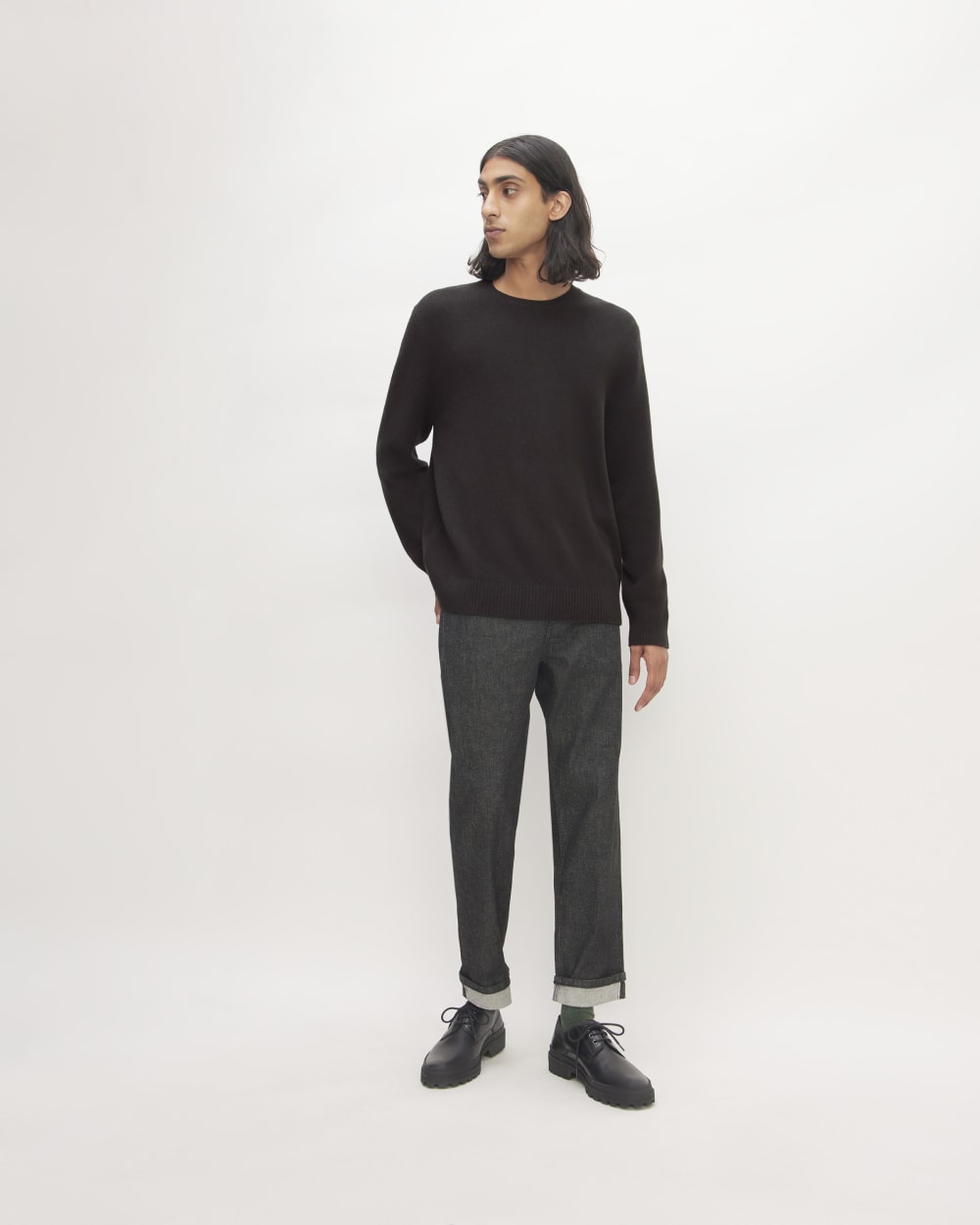 The Premium Merino Crew Neck Sweater | Black - Image 3