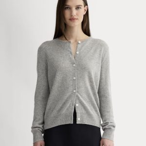 The Classic Cardigan in Cashmere | Light Heather Grey
