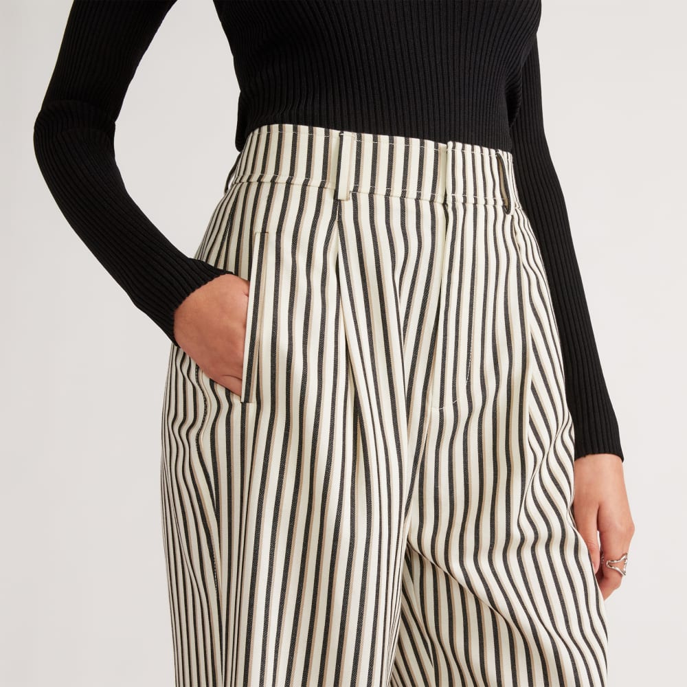The Draper Pleated Pant in Buttersmooth | Ombre Stripe | 32 Inseam - Image 4