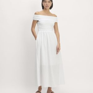 The Gauze Off-the-Shoulder Dress | White