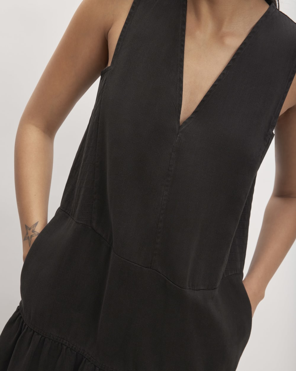 The TENCEL? V-Neck Dress | Black - Image 6