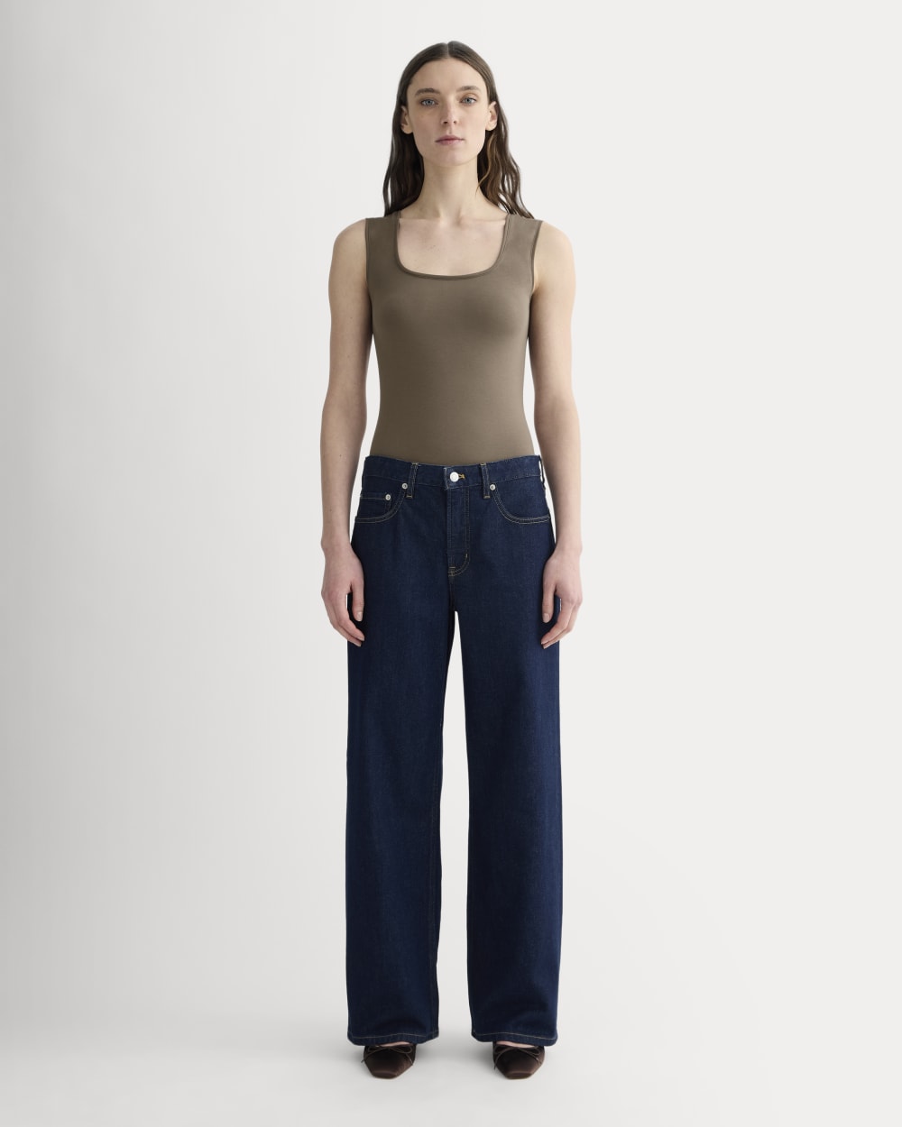 The Form Square-Neck Bodysuit | Deep Taupe