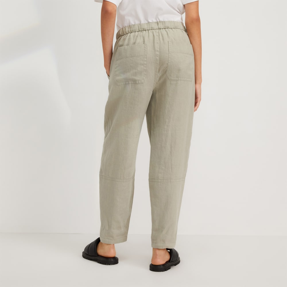 The Linen Pull-On Barrel Pant | Seagrass - Image 3
