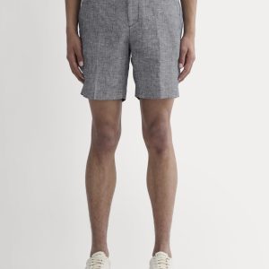 The 7 Linen Trouser Short | Navy Chambray