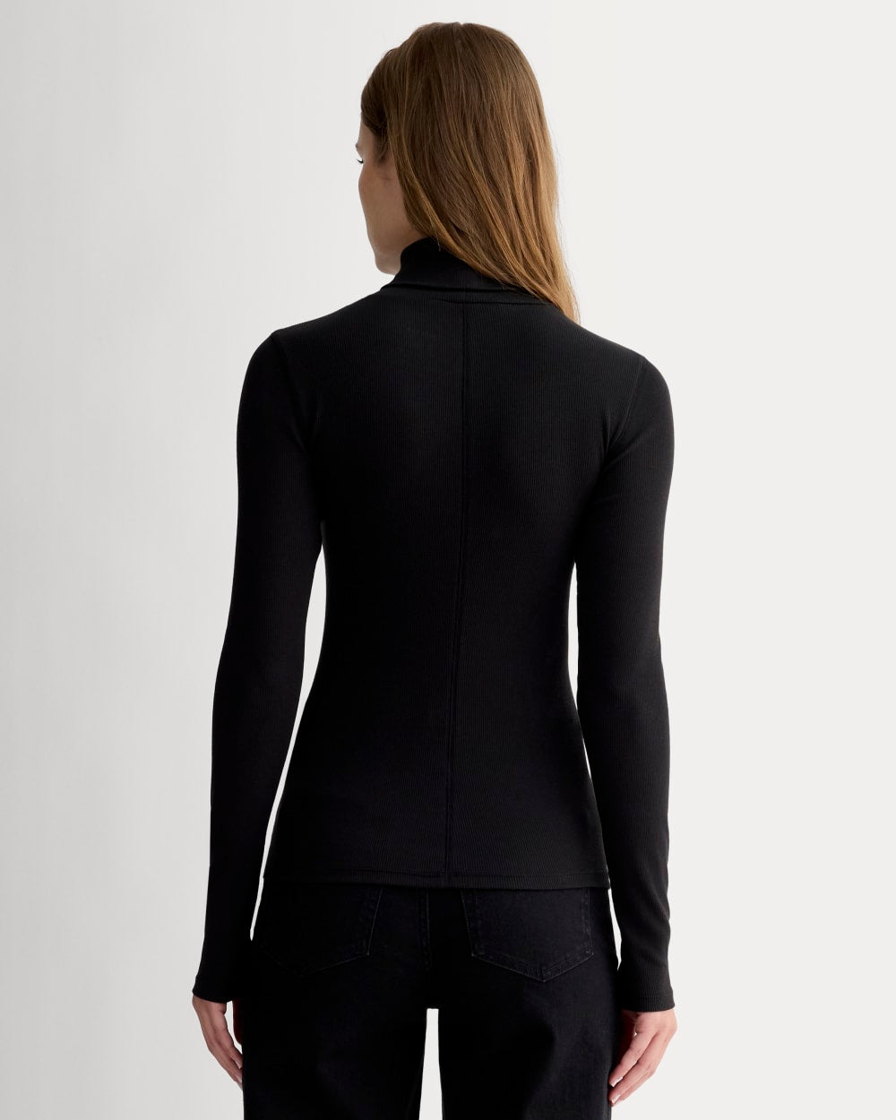 The Luxe Rib Turtleneck | Black - Image 5