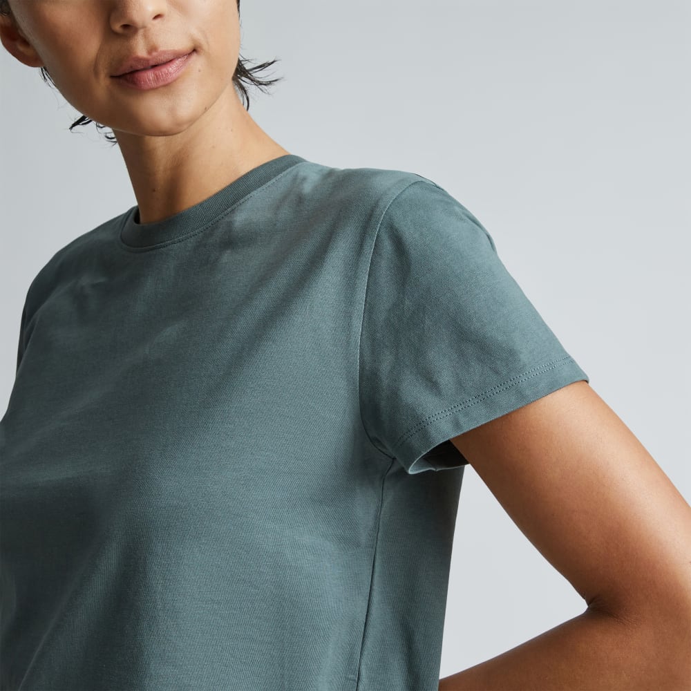 The Box-Cut Tee in Essential Cotton | Green Balsam | No Pocket - Image 4
