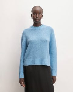The Alpaca Cropped Crewneck Sweater | Heritage Blue