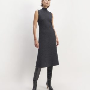 The Cozy-Stretch Sleeveless Midi Dress | Charcoal