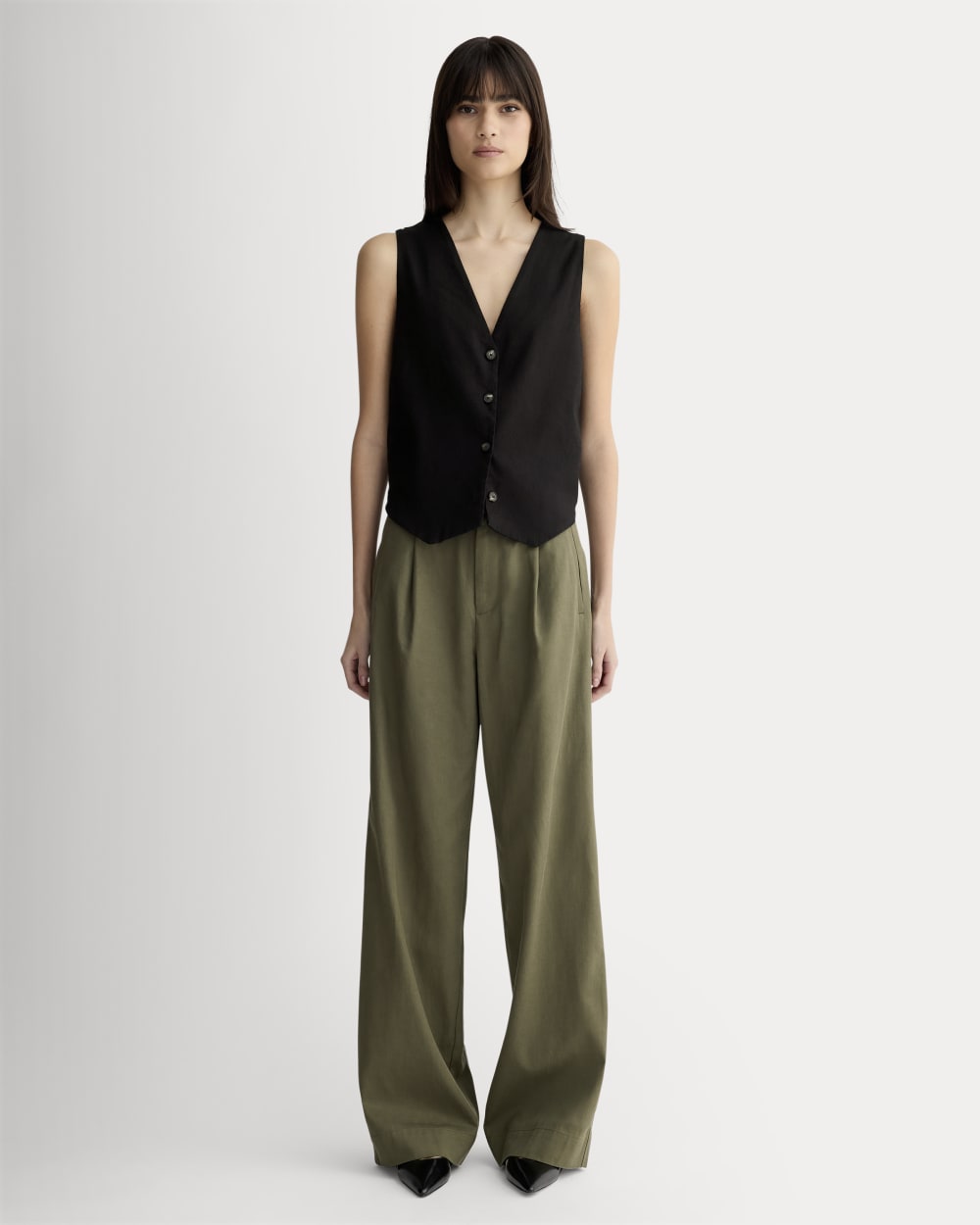 The Vest in Stretch Linen | Black - Image 3