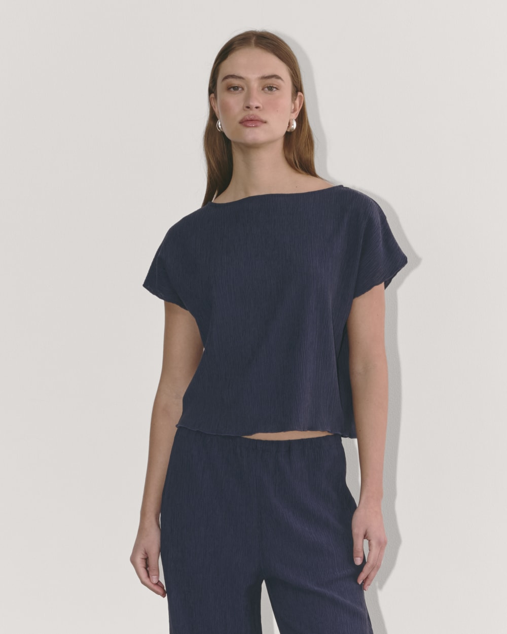 The Crinkle Top | Navy