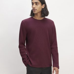 The Waffle Long-Sleeve Crew | Burgundy