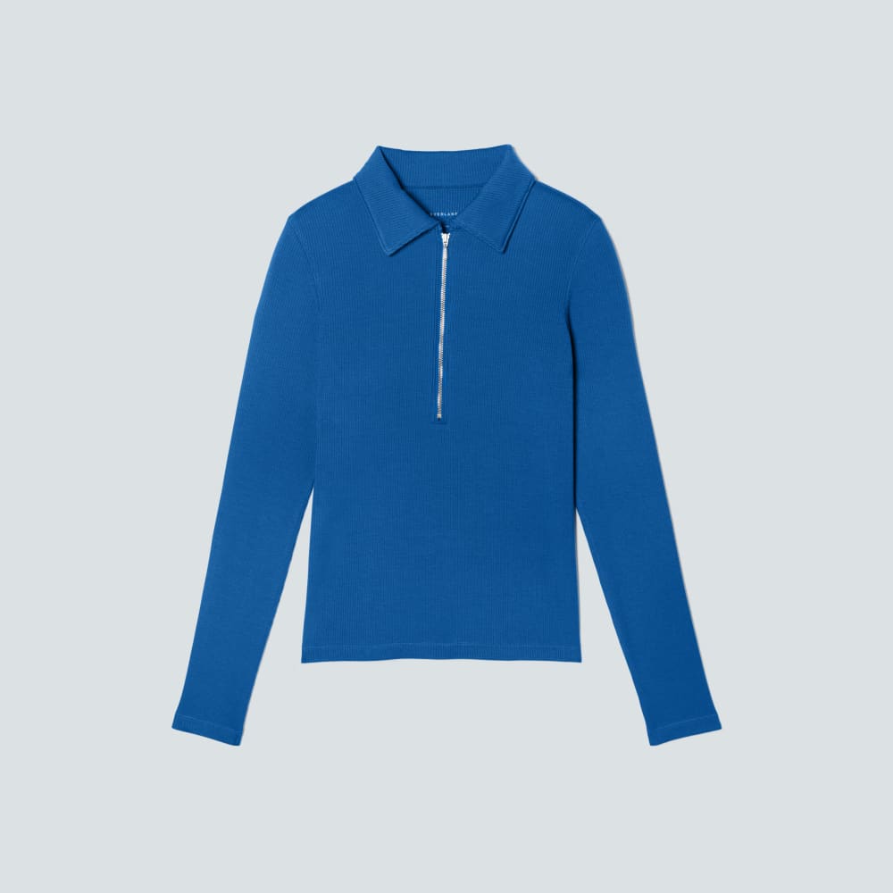 The Super-Soft Zip Polo | Lapis Blue