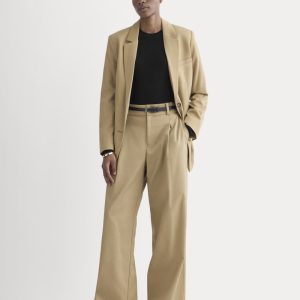 Wide-Leg Trouser in Buttersmooth | Ash Brown | 32 Inseam