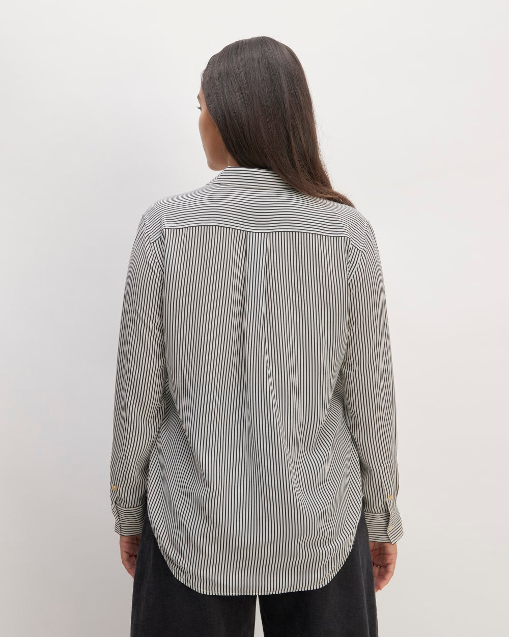 The Utility Shirt in Washable Silk | Black / White - Image 6