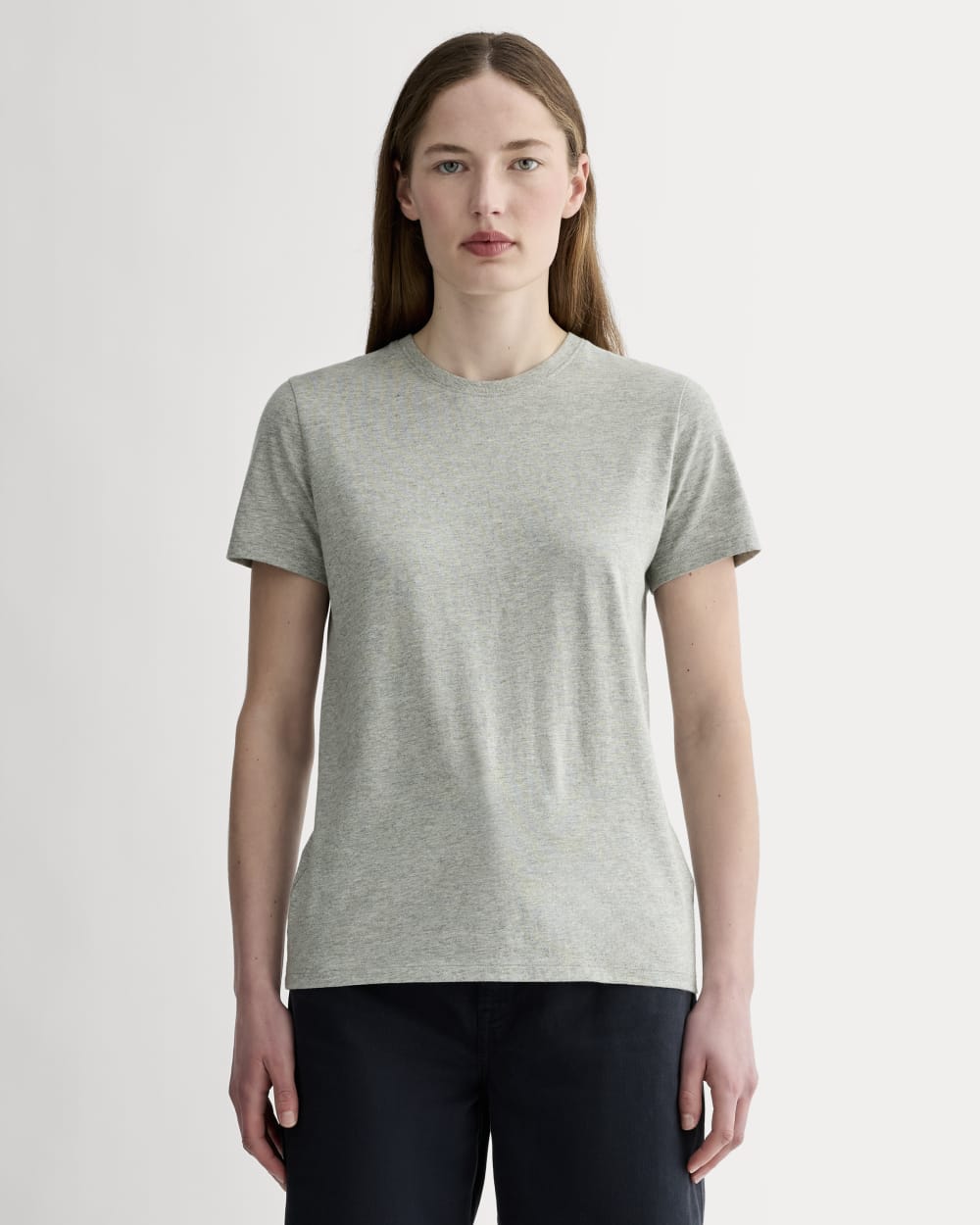 The Slim Crew in Essential Cotton | Heathered Grey