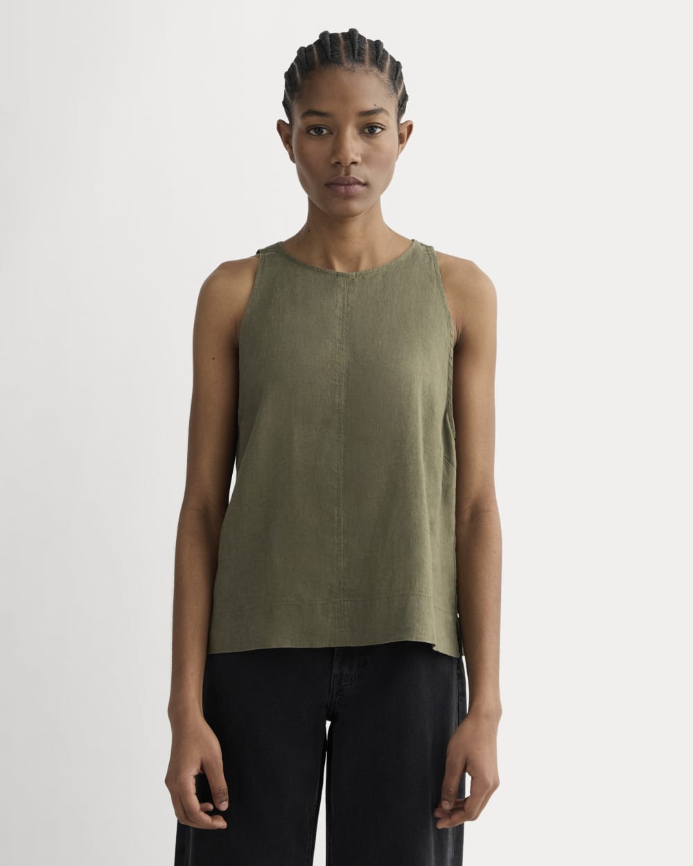 The Linen High-Neck Tank | Kalamata
