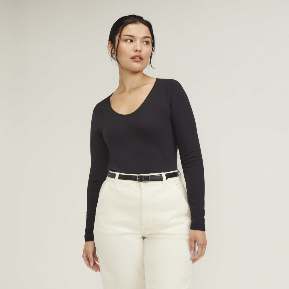 The Supima® Form Ballet Neck Tee | Black