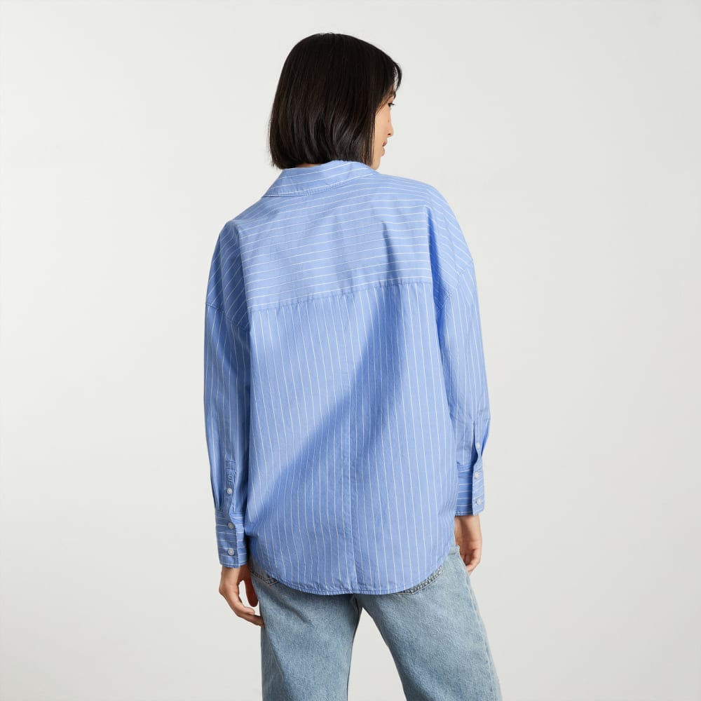 The Oversized Poplin Shirt | Powder Blue / White - Image 5