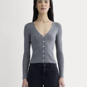 The Cardigan in Ultrasoft Merino | Heather Mid Grey