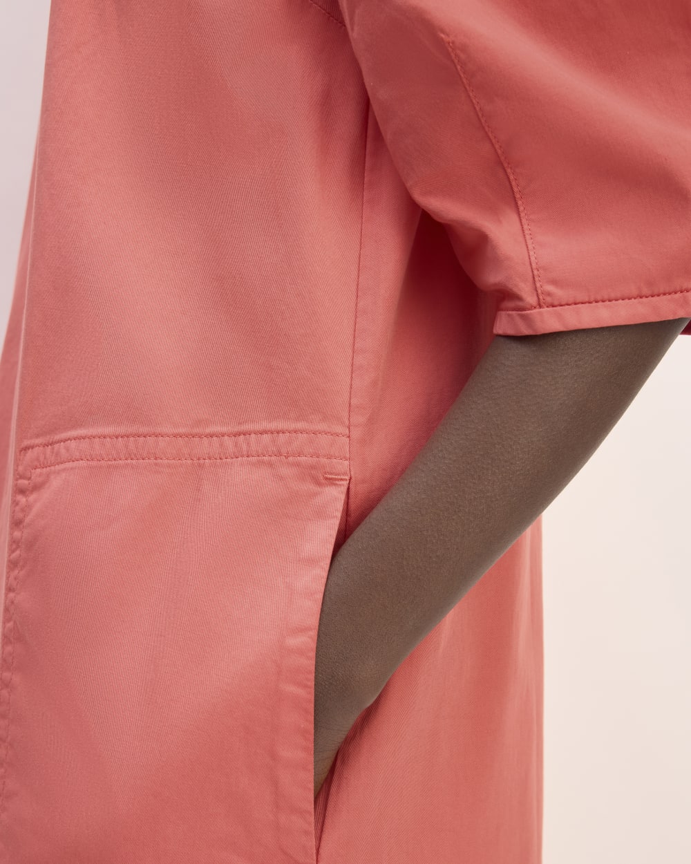 The Short-Sleeve Puff Midi Dress | Coral - Image 5