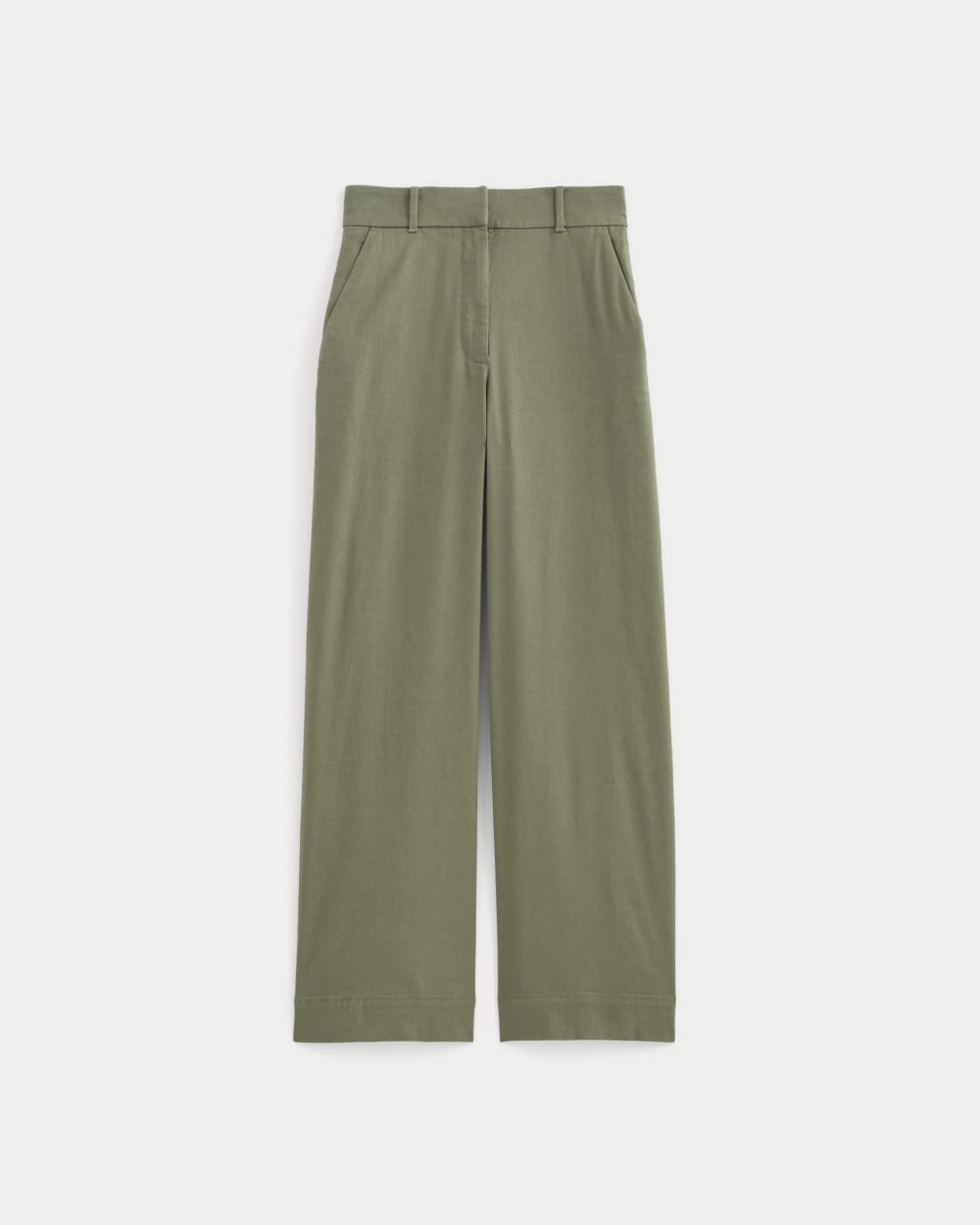 The Wide-Leg Pant in Stretch Linen | Lichen Green - Image 2