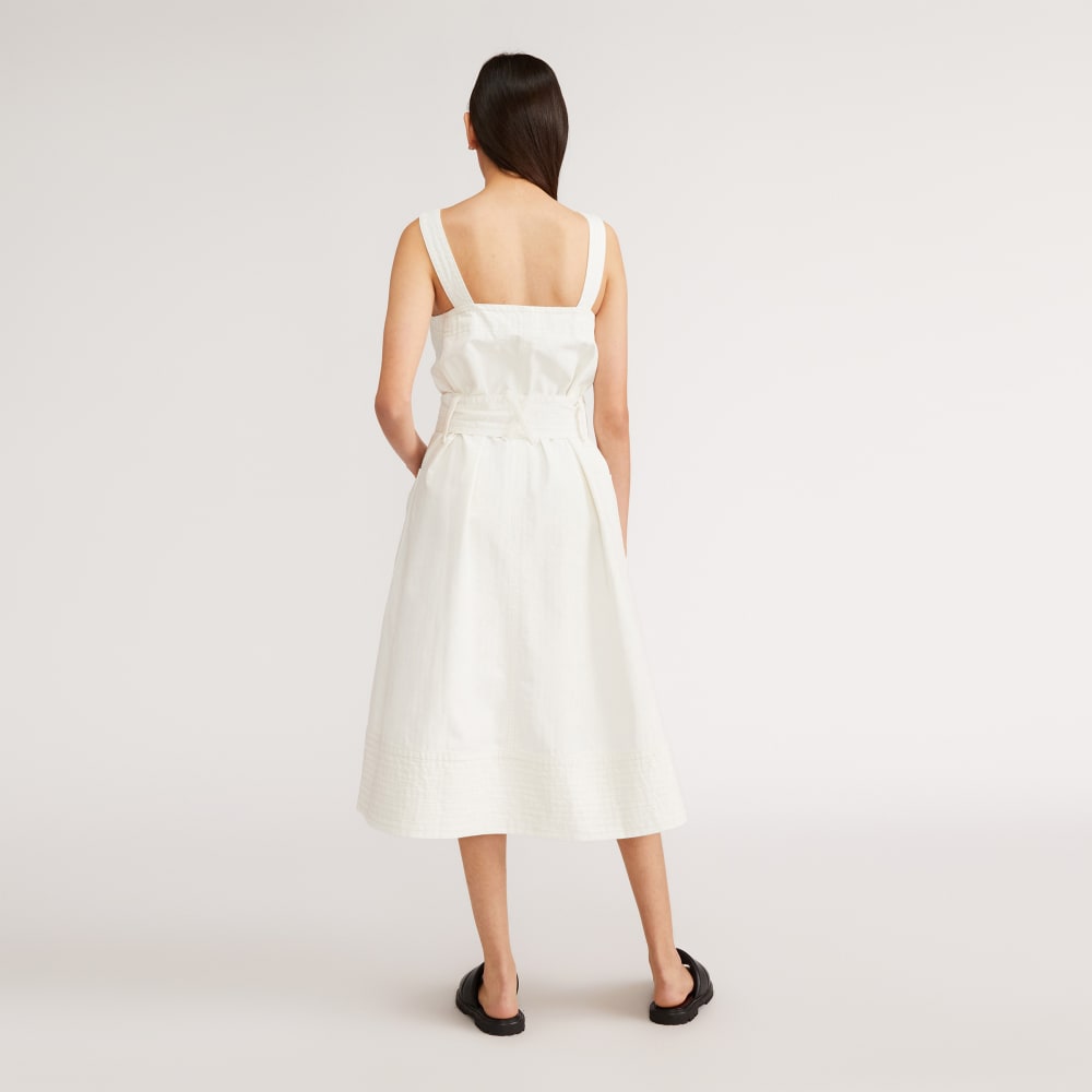 The Organic Cotton Herringbone Dress | Bone - Image 3