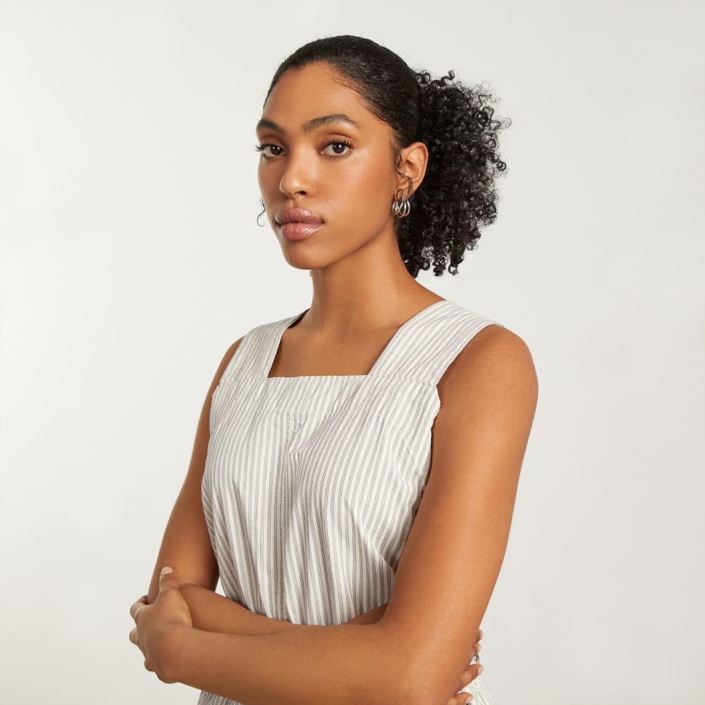 The Fatigue Apron Jumpsuit | Navy Stripe - Image 3