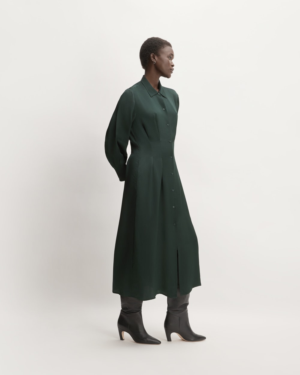 The Hammered Satin Shirt Dress | Scarab - Image 3