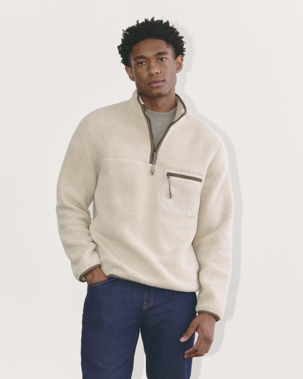 The Teddy Quarter-Zip Fleece | Heathered Oat - Image 3