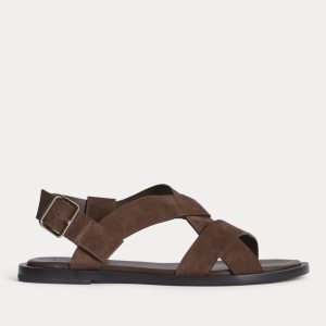 The City Strap Sandal | Burnt Umber Suede