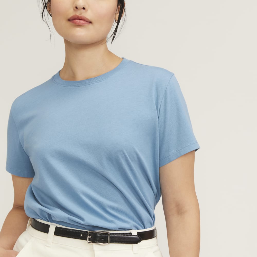 The Box-Cut Tee in Essential Cotton | Heritage Blue | No Pocket - Image 3