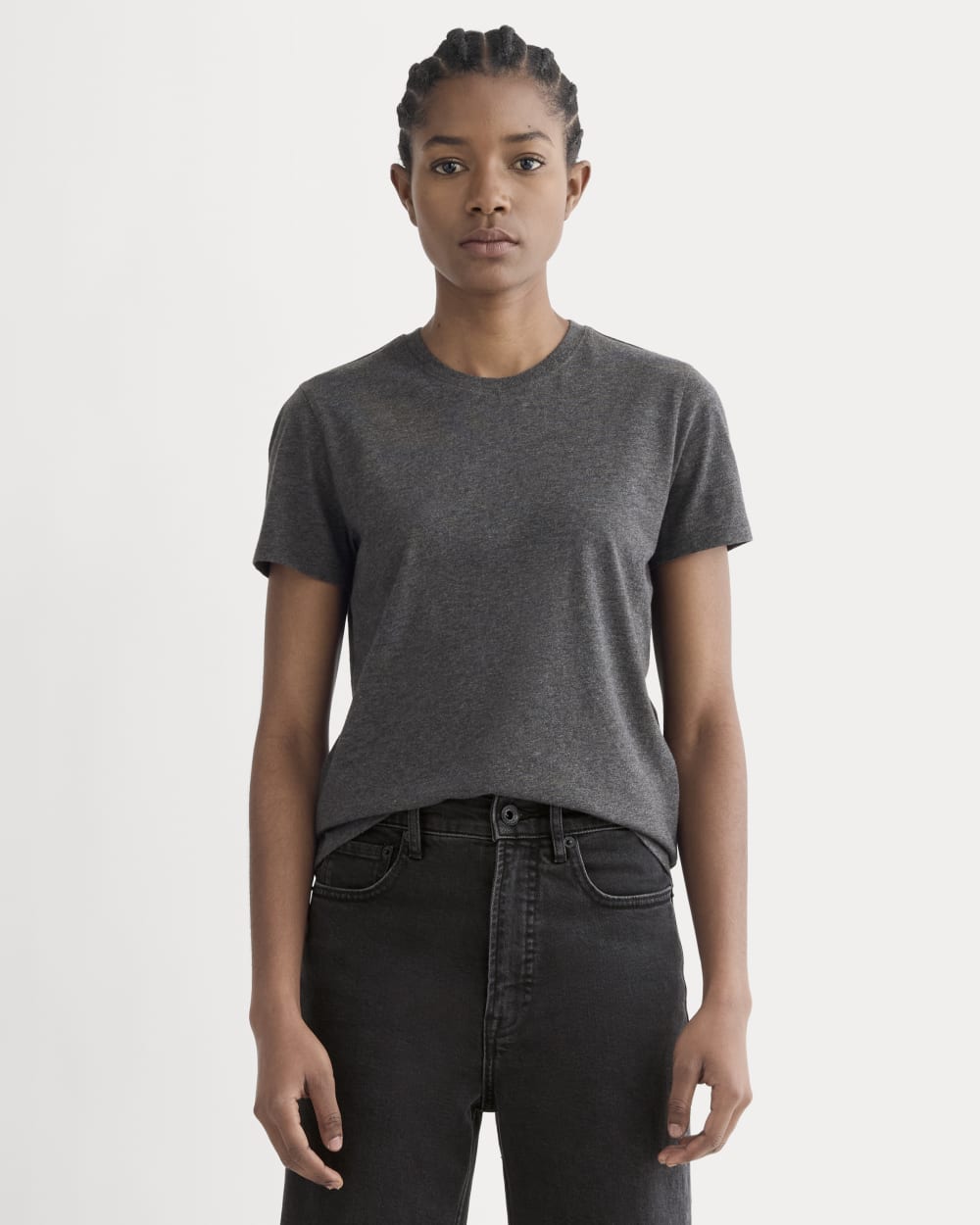 The Slim Crew in Essential Cotton | Heathered Soot