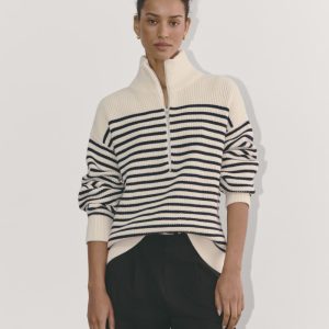 The Half-Zip in Everyday Cotton | Canvas / Navy