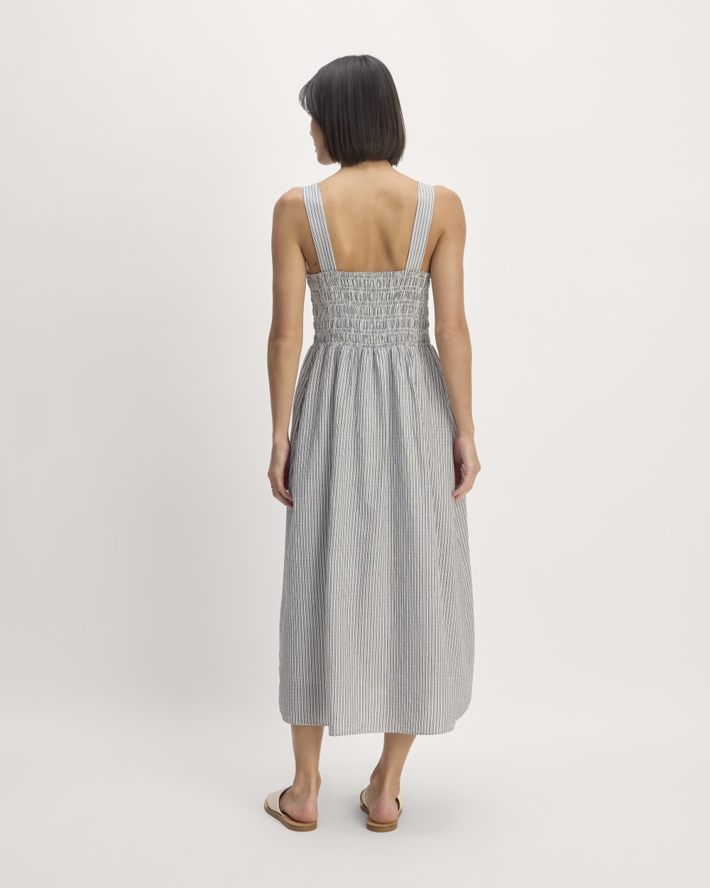 The Gauze Smock Dress | White / Black - Image 6