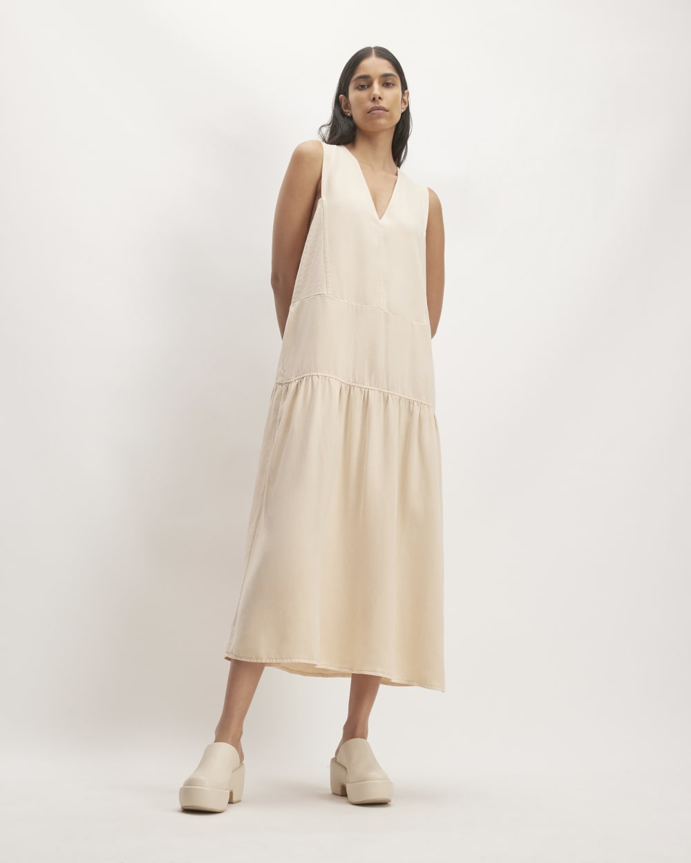 The TENCEL? V-Neck Dress | Whisper Pink