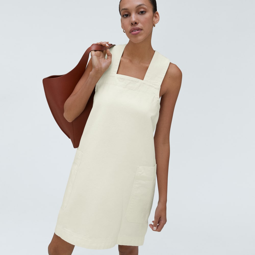 The Cross-Back Apron Mini Dress | Canvas - Image 5