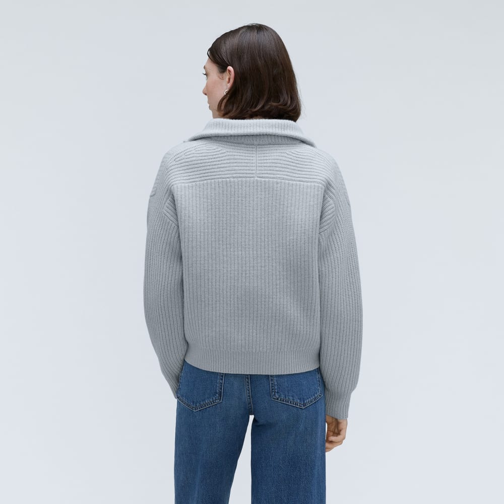 The Half-Zip Sweater in Luxe Merino | Sky - Image 3