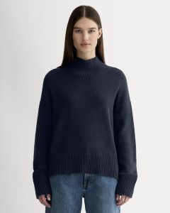 The Boxy Turtleneck in Everyday Cotton | Navy