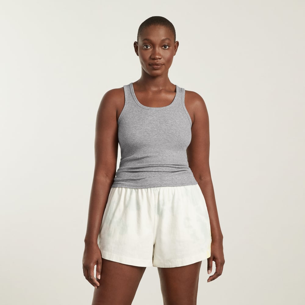 The Pima Micro-Rib U-neck Tank | Heathered Grey - Image 2