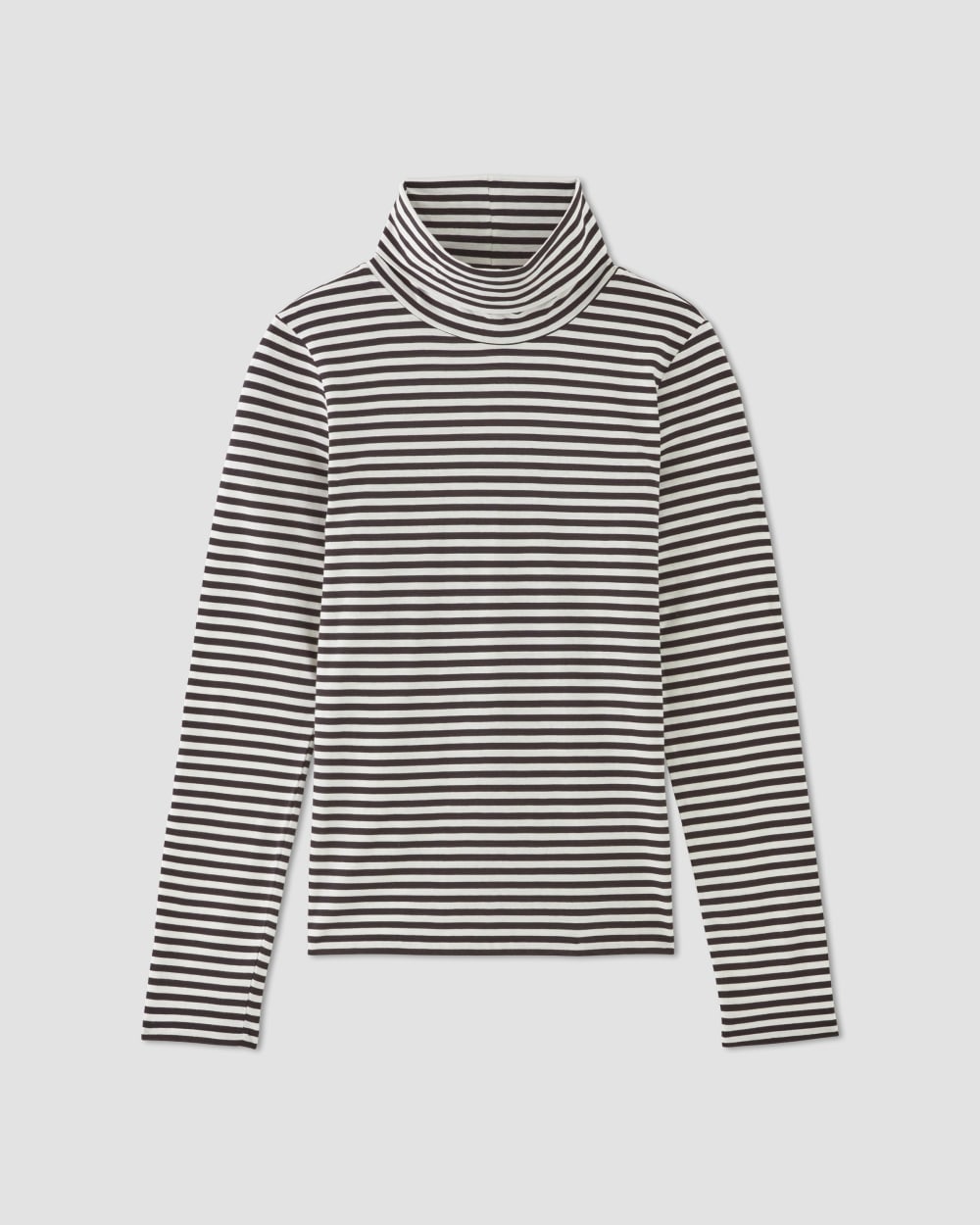 The Organic Cotton Turtleneck | Black / Bone - Image 2