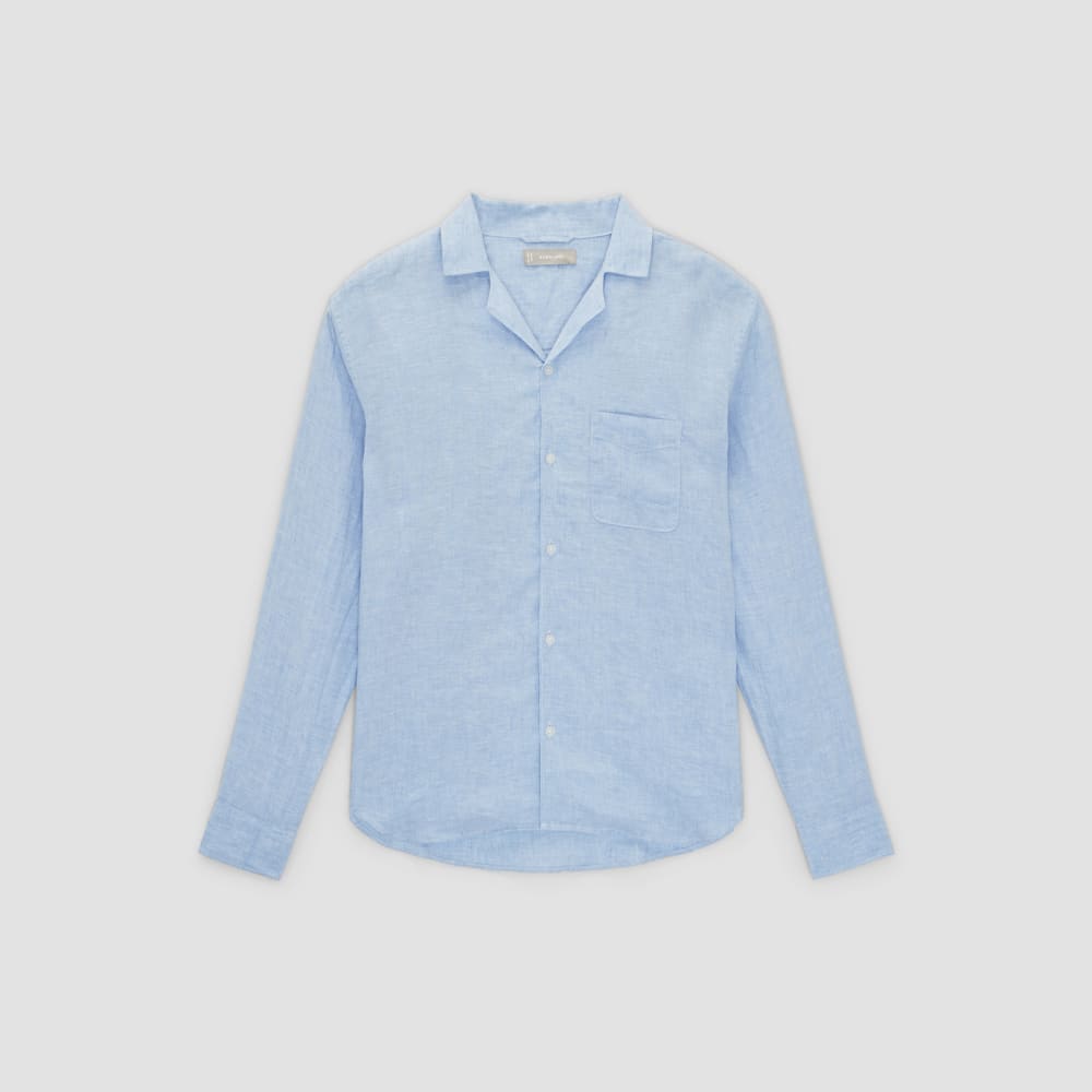The Relaxed Linen Long-Sleeve Shirt | Light Blue - Image 3