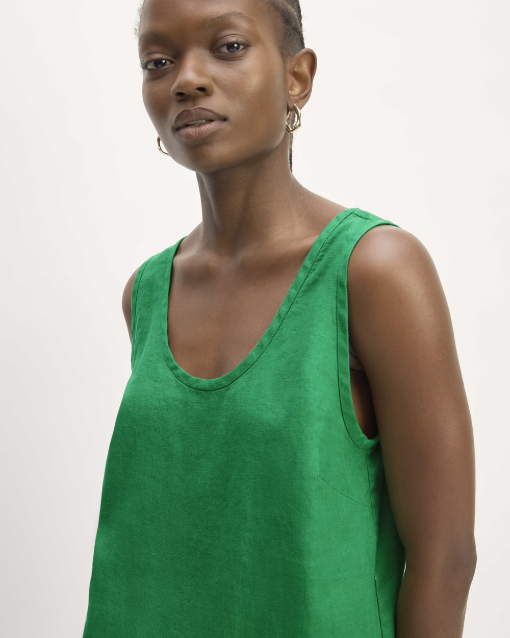 The Scoop Tank in Linen | Grass Green - Image 4