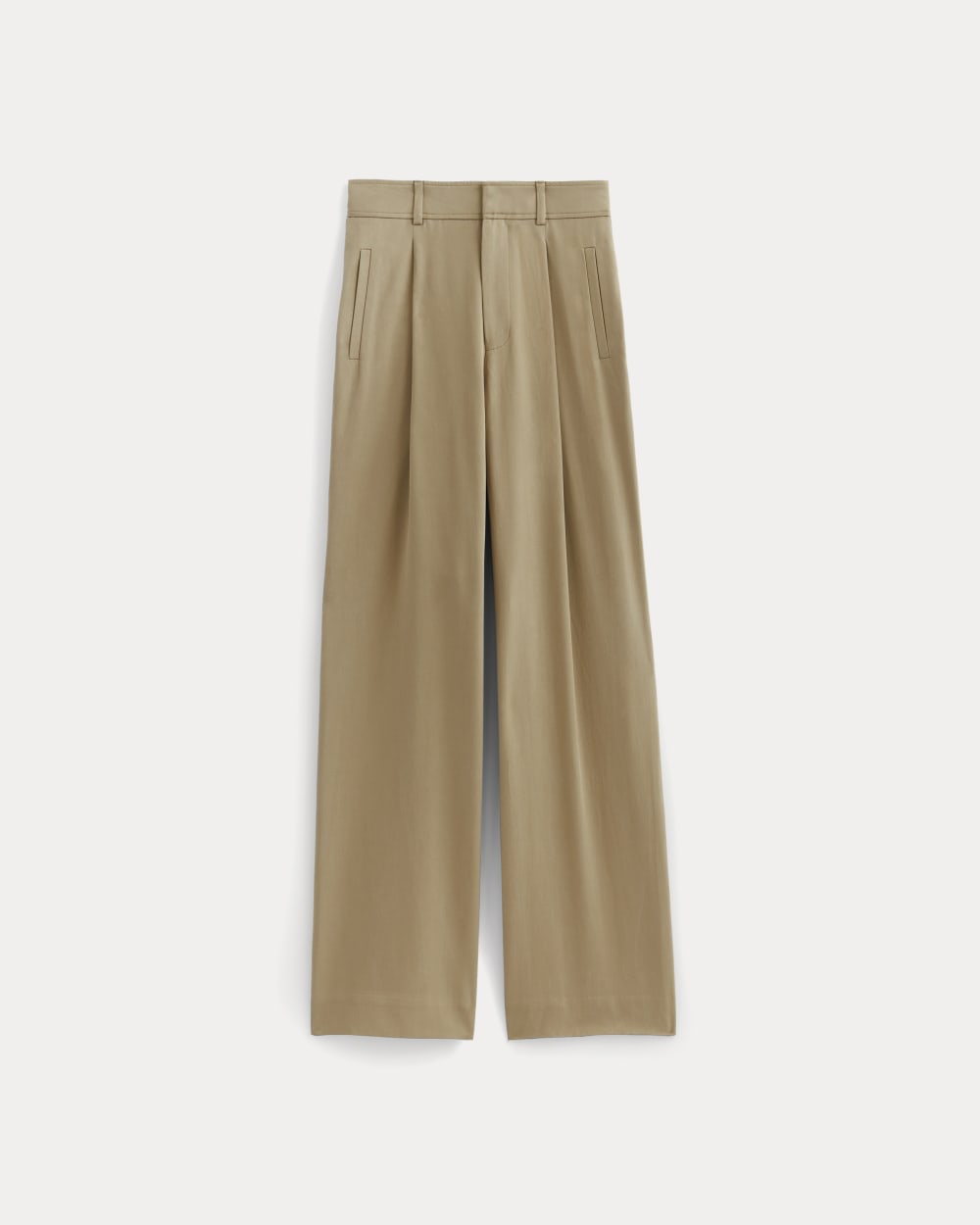 The Draper Pleated Pant in Buttersmooth | Ash Brown | 32 Inseam - Image 2