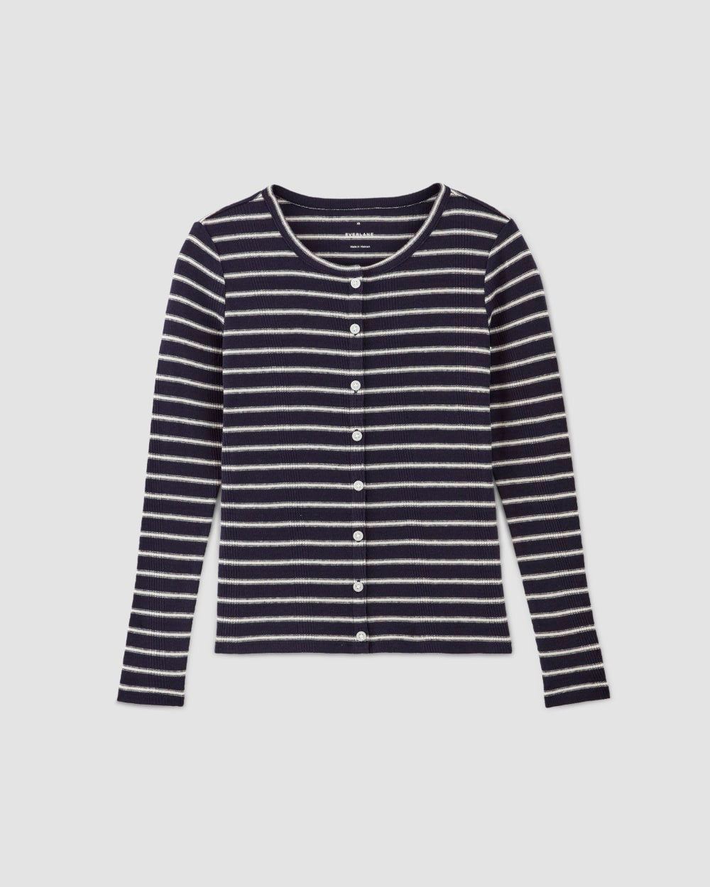 The Vintage Rib Cardigan | Navy / Bone - Image 2