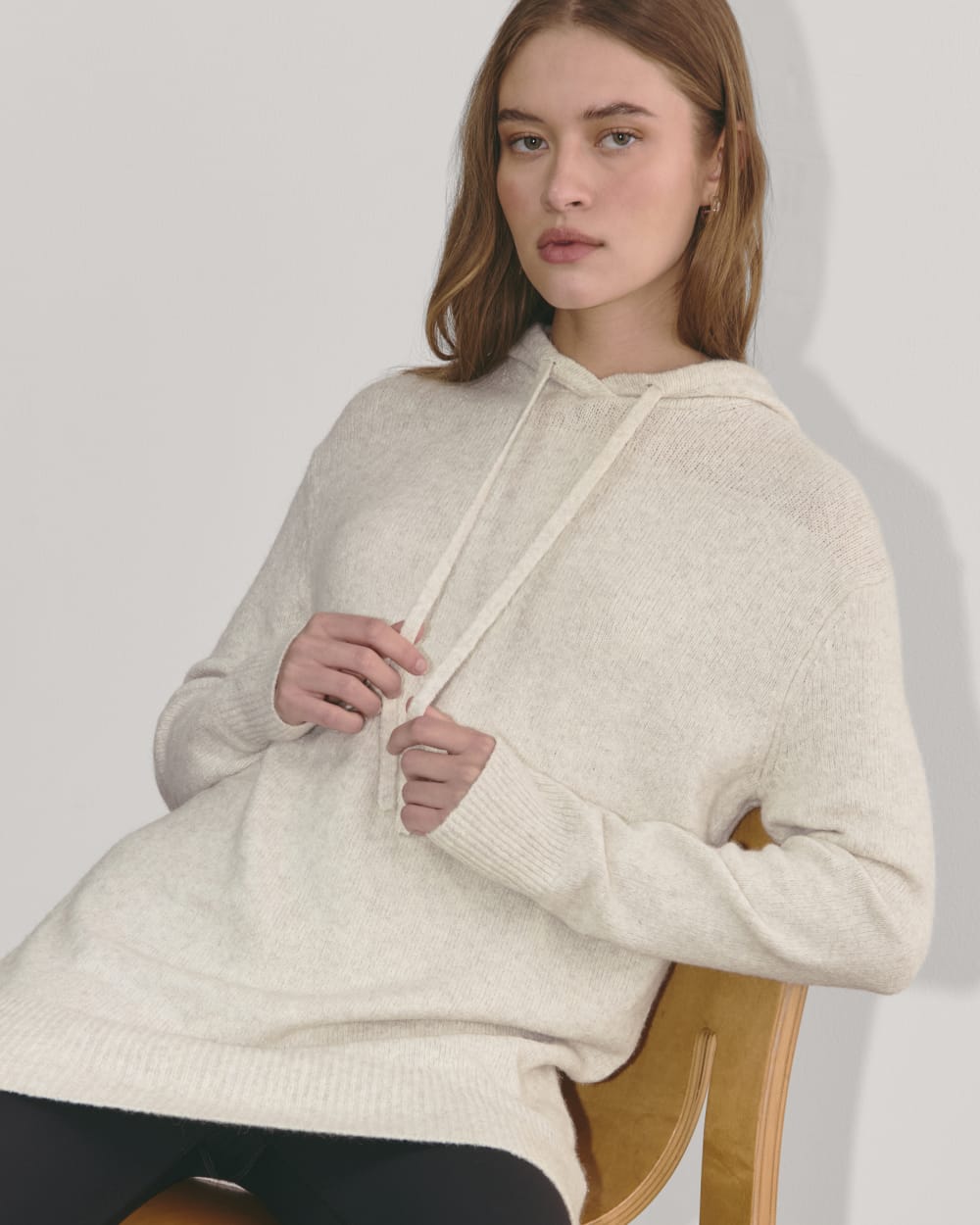The Oversized Hoodie in Plush Cotton | Heathered Oat - Image 4